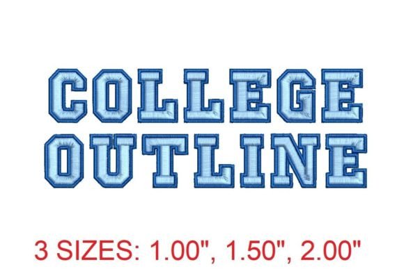 College Outline Embroidery Font Review