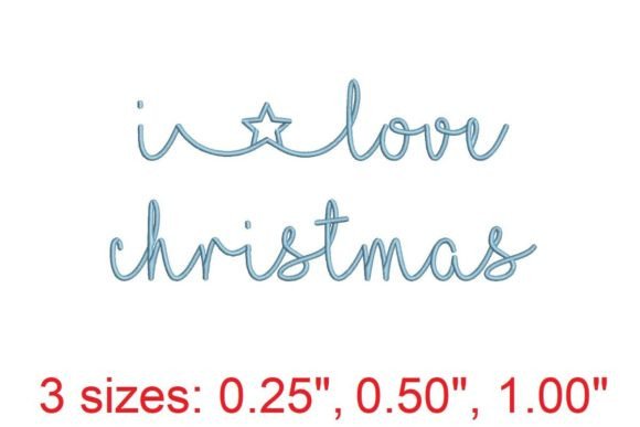 I Love Christmas Embroidery Font