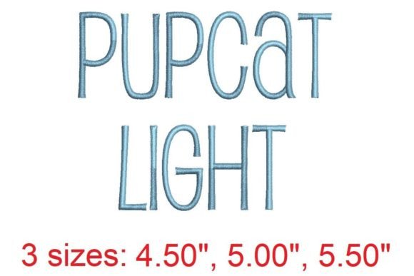 Pupcat Light Embroidery Font for Craft Fair Elegance