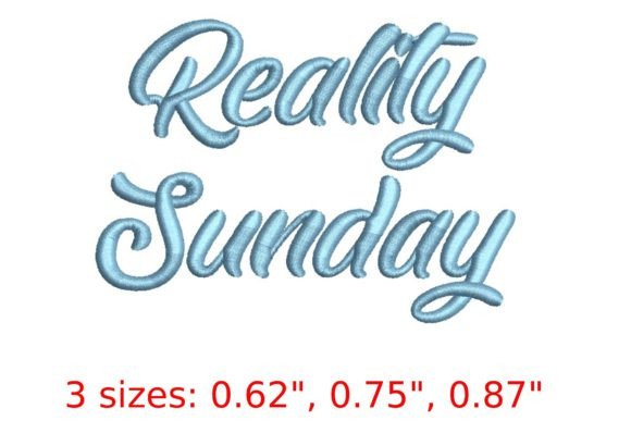 Reality Sunday Embroidery Font