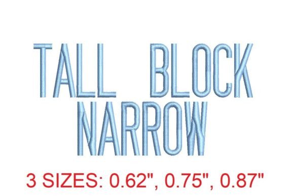 Tall Block Narrow Embroidery Font for Etsy Products